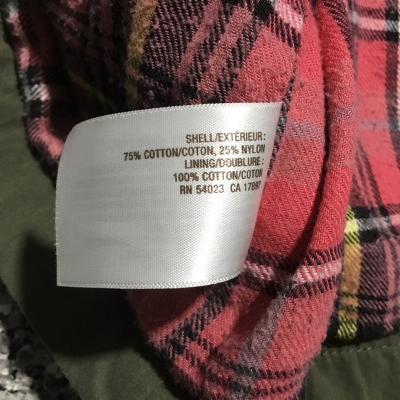Old Navy โฆ Army Green & Pink Plaid Utility Coat (S) - Picture 8 of 9